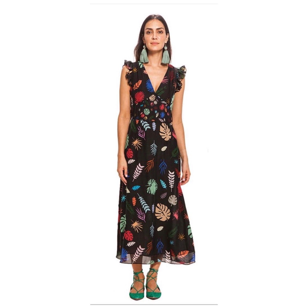 Carolina K Lumi Dress in Leaves/Black